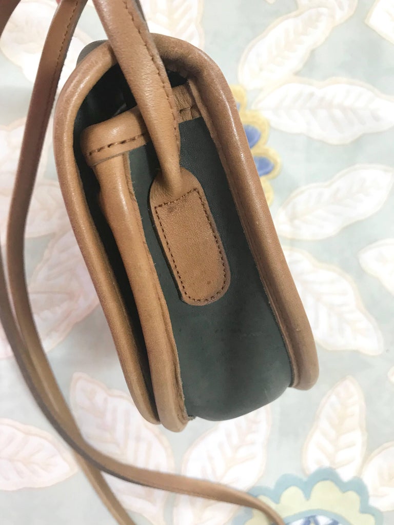 Vintage COACH genuine brown leather mini shoulder bag vertical rectangular  shape For Sale at 1stDibs