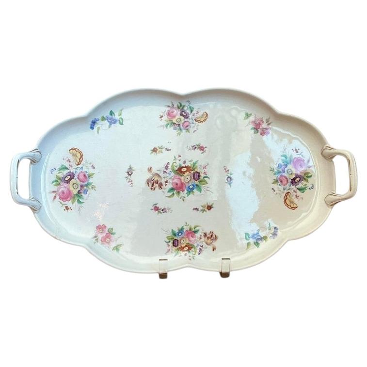 Vintage Coalport Glazed Ceramic Floral Tray
