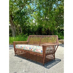 Canapé en rotin bâtonné vintage côtier des années 1930