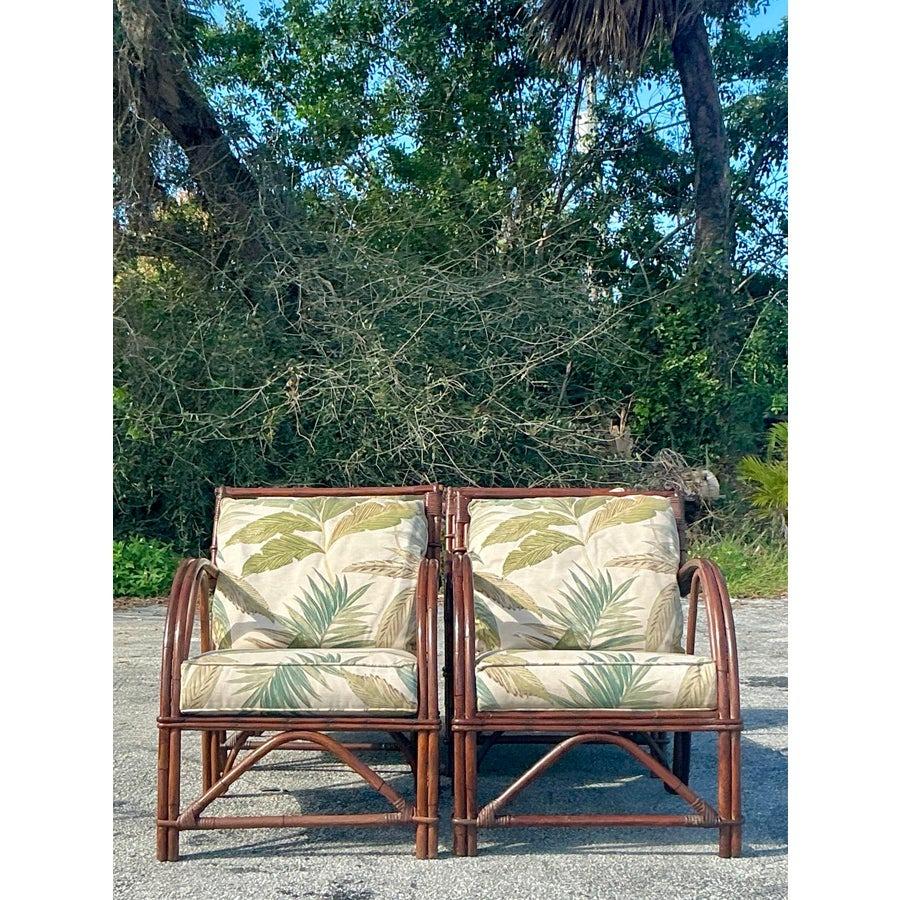 Tessuto Sedie da salotto in vimini Kraft piegate in rattan vintage degli anni '40 - set di 4 in vendita