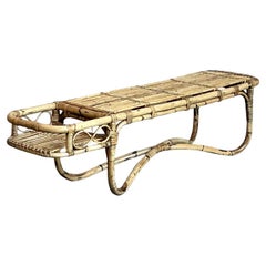 Tavolino da caffè in rattan piegato Vintage By 1960