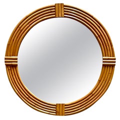 Vintage Coastal 5 Strand Rattan Mirror