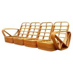 Retro Coastal 5 Strand Rattan Sofa After Frankl