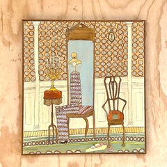 Peinture à l'huile d'origine d'un expressionniste abstrait de la côte vintage signée Lauttenbach