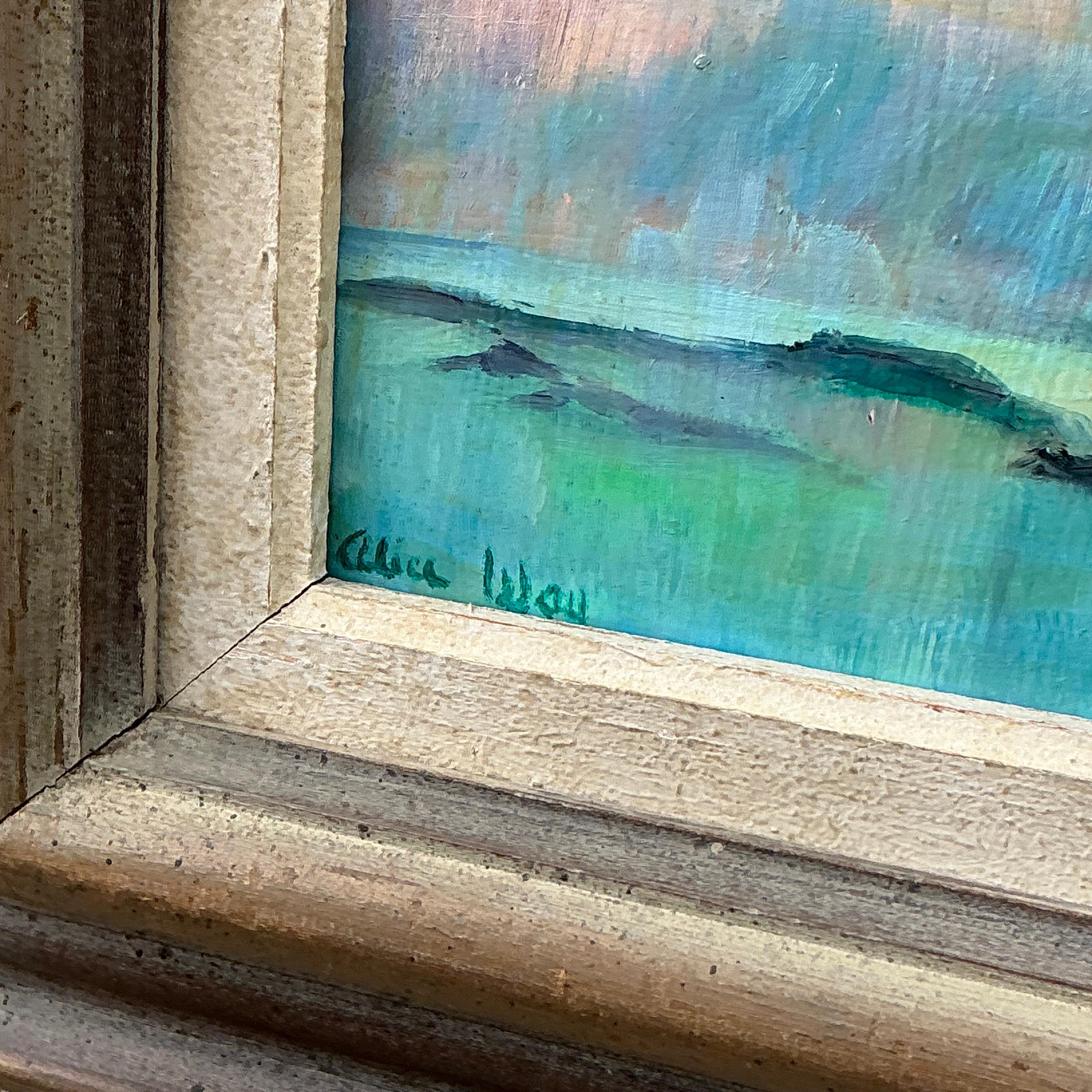 Pittura astratta costiera d'epoca su olio In condizioni buone a west palm beach, FL