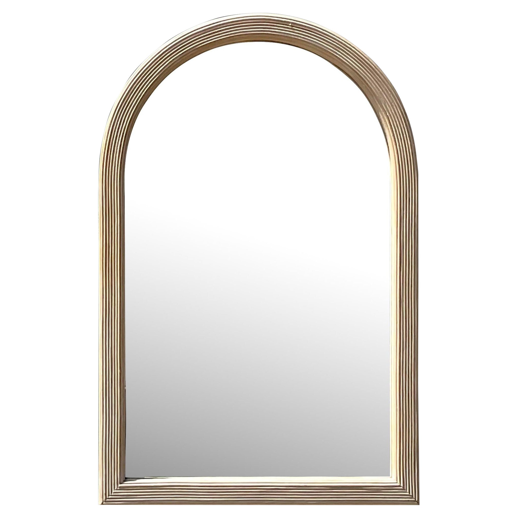 Specchio ad arco costiero vintage con canna a matita