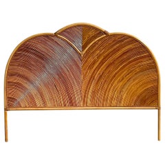 Used Coastal Arched Pencil Reed Queen Headboard