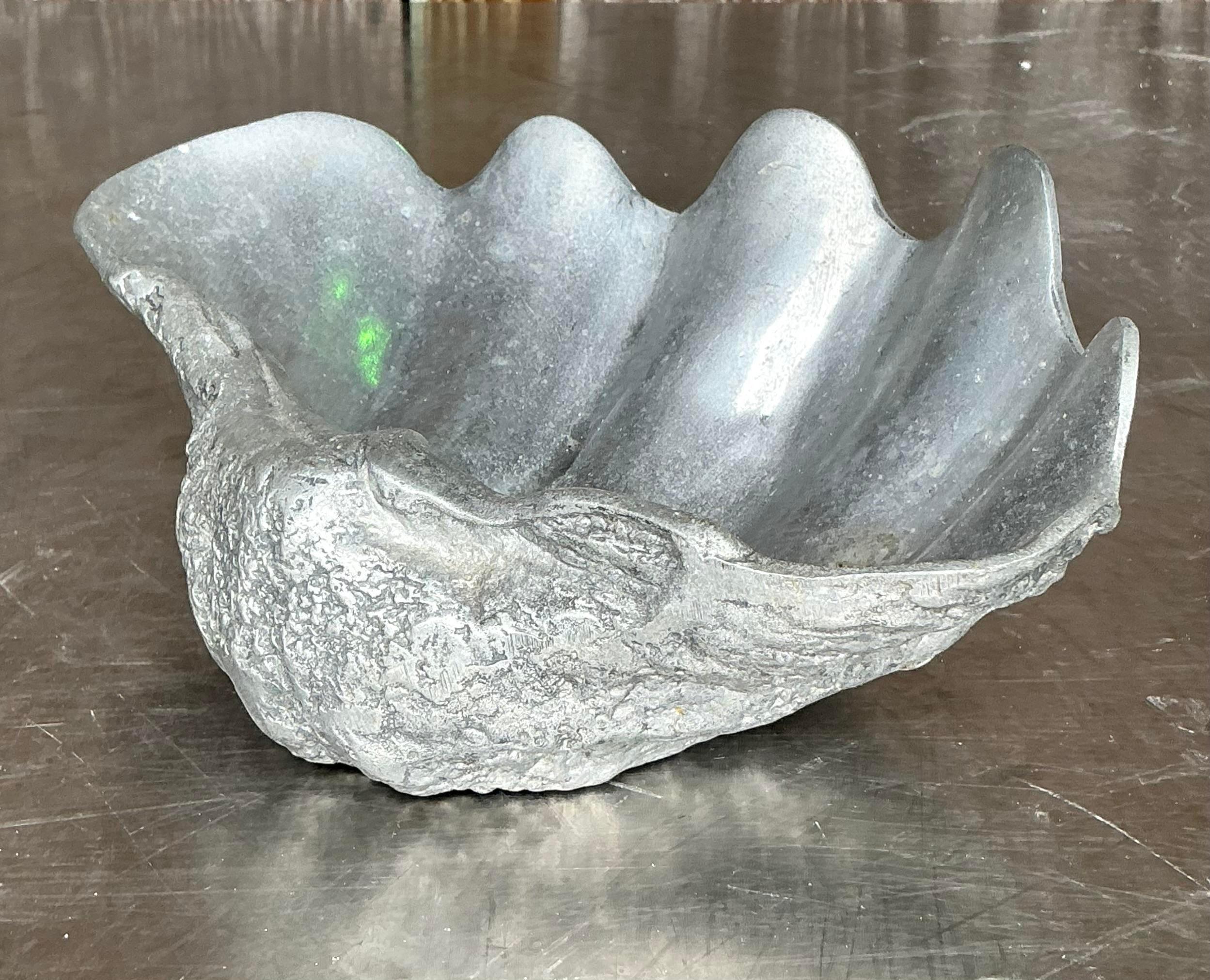 Vintage Coastal Arthur Court Pewter Clam Shell 2
