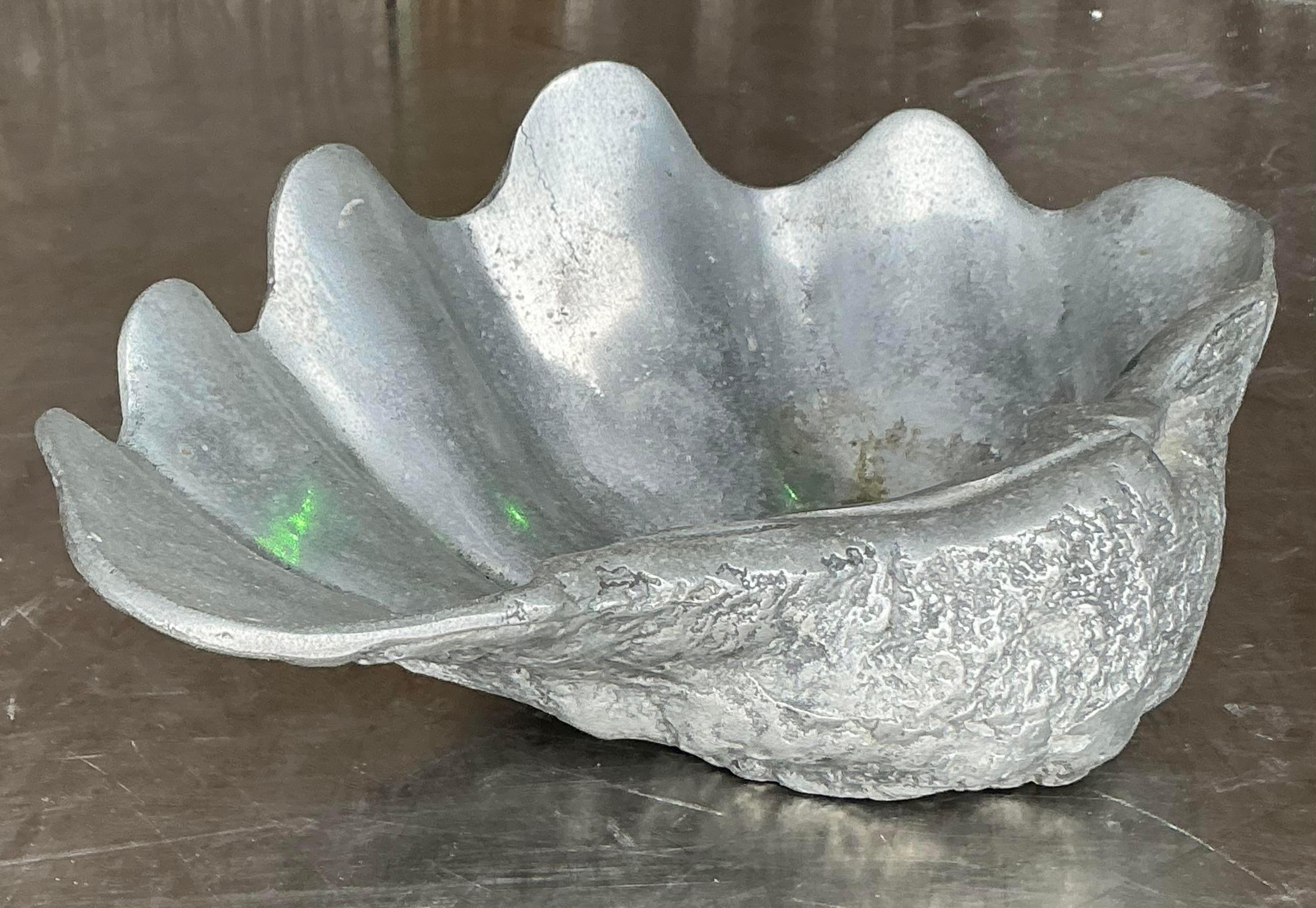 Vintage Coastal Arthur Court Pewter Clam Shell 3