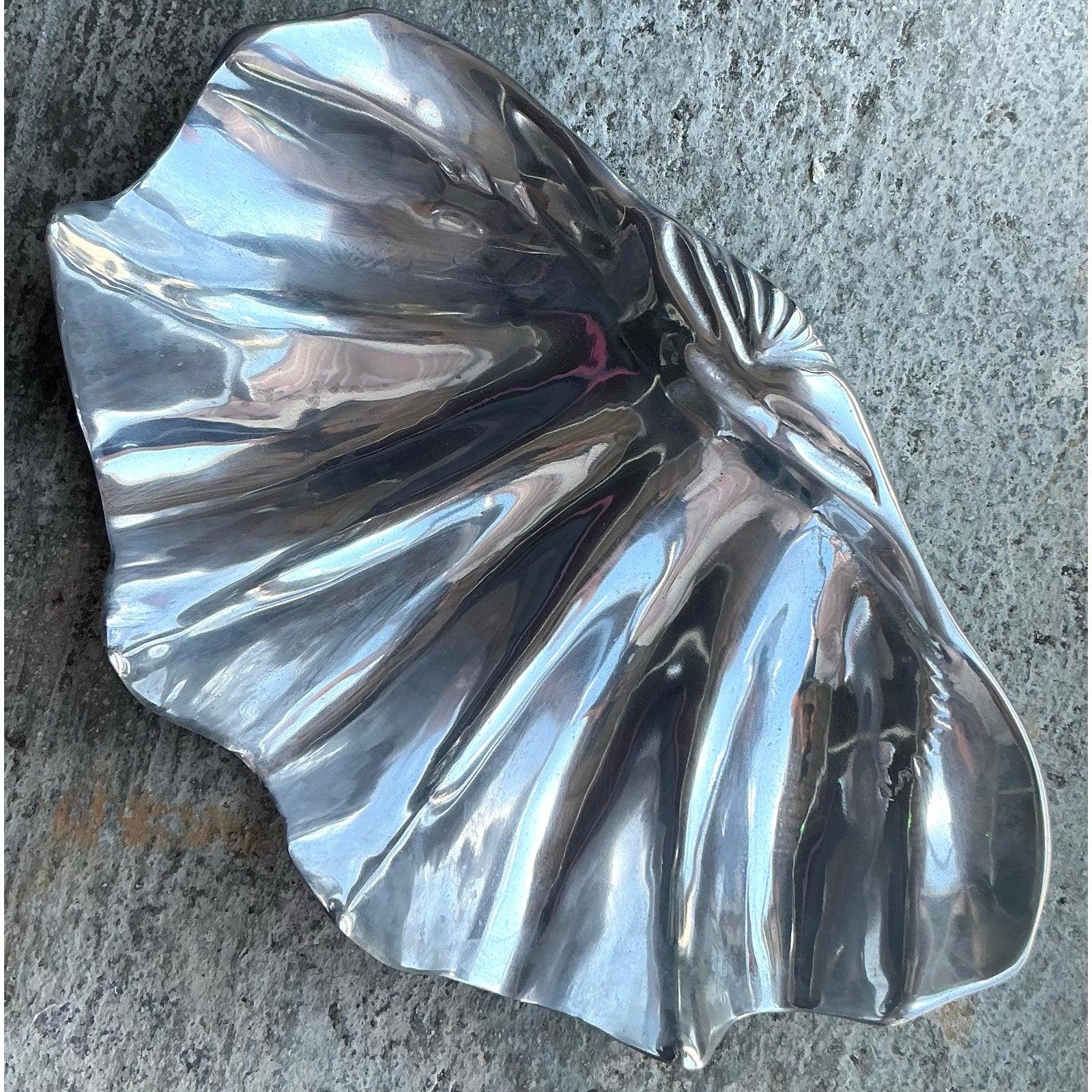 Vintage Coastal Arthur Court Pewter Clamshell For Sale at 1stDibs