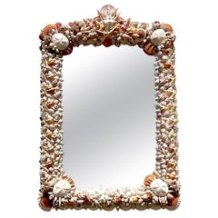 Vintage Coastal Artisan Shell Mirror