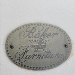 Vintage Coastal Baker Faux Raffia Side Tables, a Pair