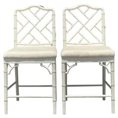 Used Coastal Ballard Designs “Dayna” Counter Stools - A Pair