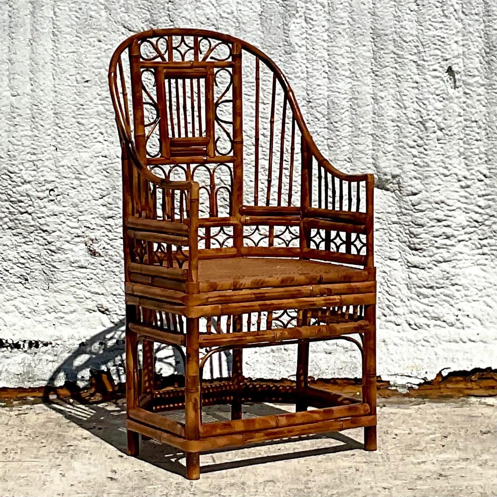 Vintage Coastal Bamboo Brighton Pavilion Chair 1