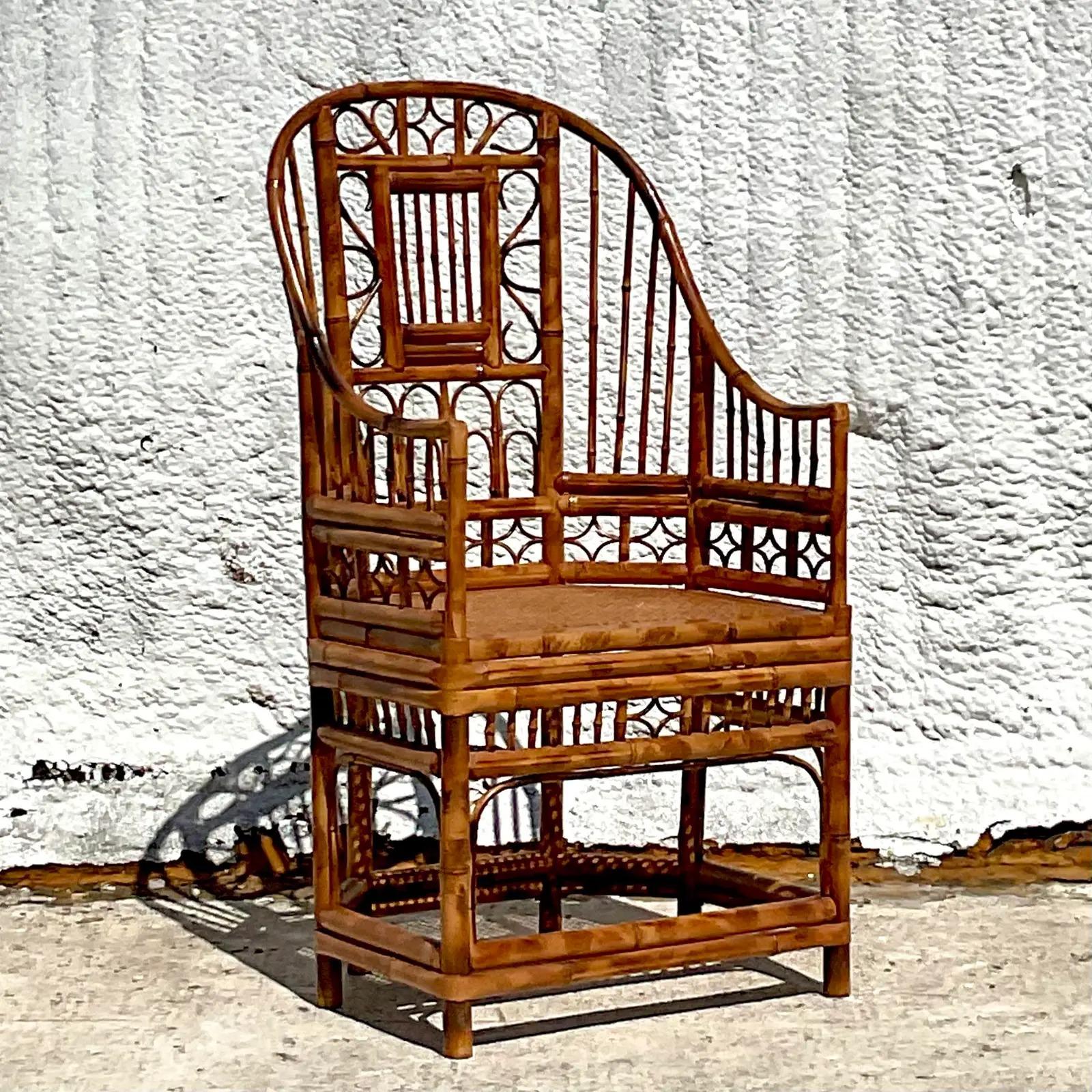 Vintage Coastal Bamboo Brighton Pavilion Chair 2