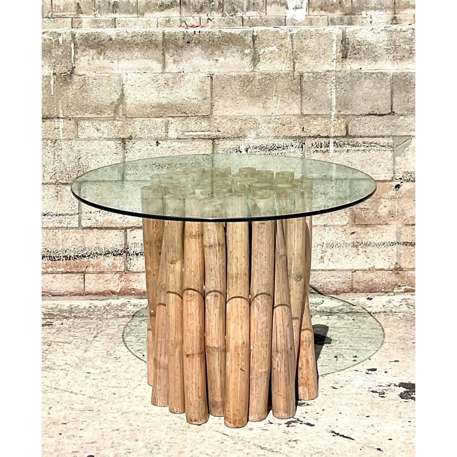 Philippine Vintage Coastal Bamboo Bundle Table After Budji