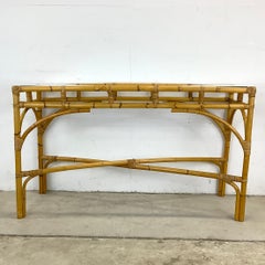 Vintage Coastal Bamboo Console Table