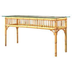 Vintage Coastal Bamboo Konsolentisch