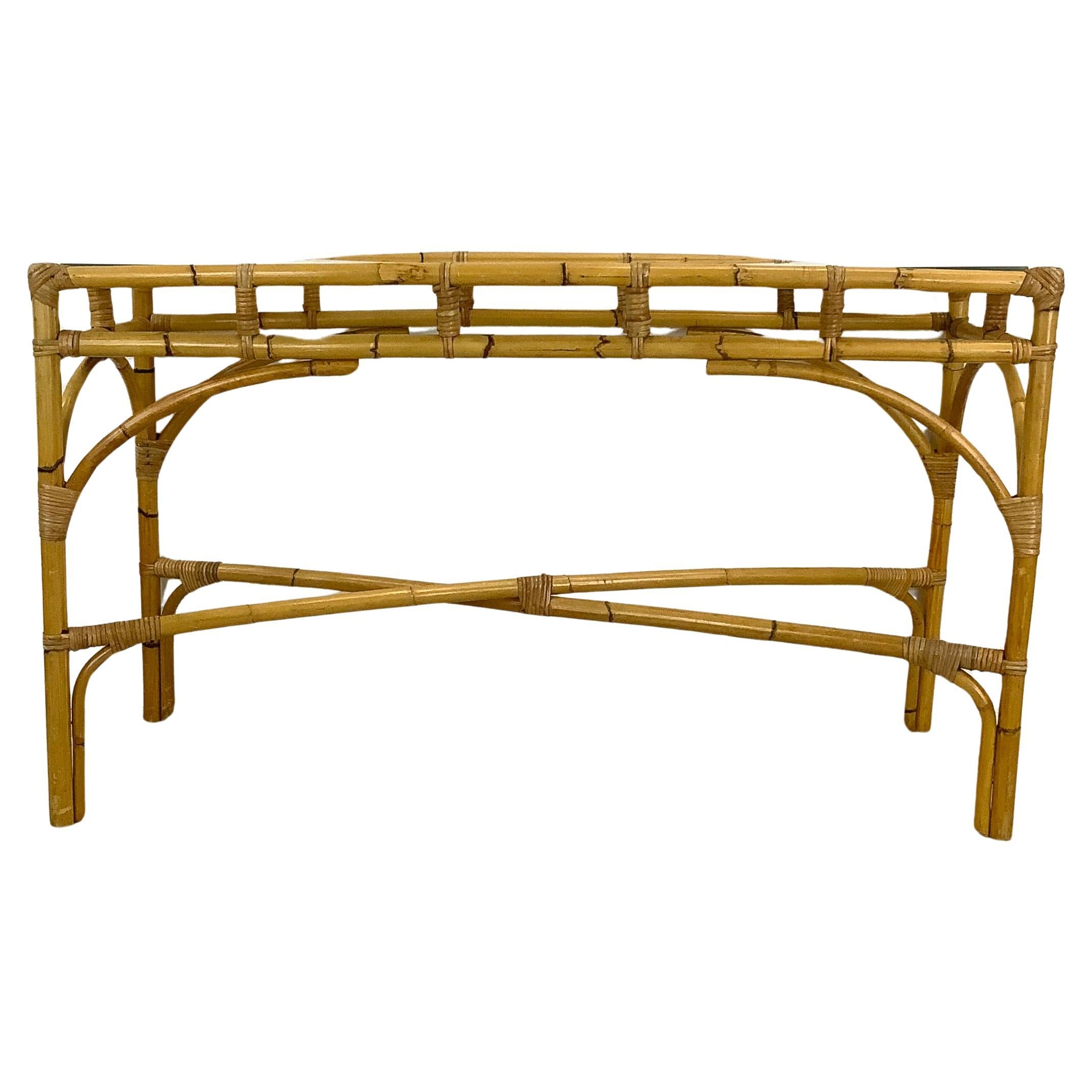 Vintage Coastal Bamboo Console Table