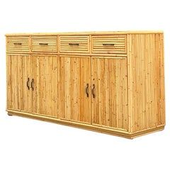 Vintage Coastal Bamboo Credenza