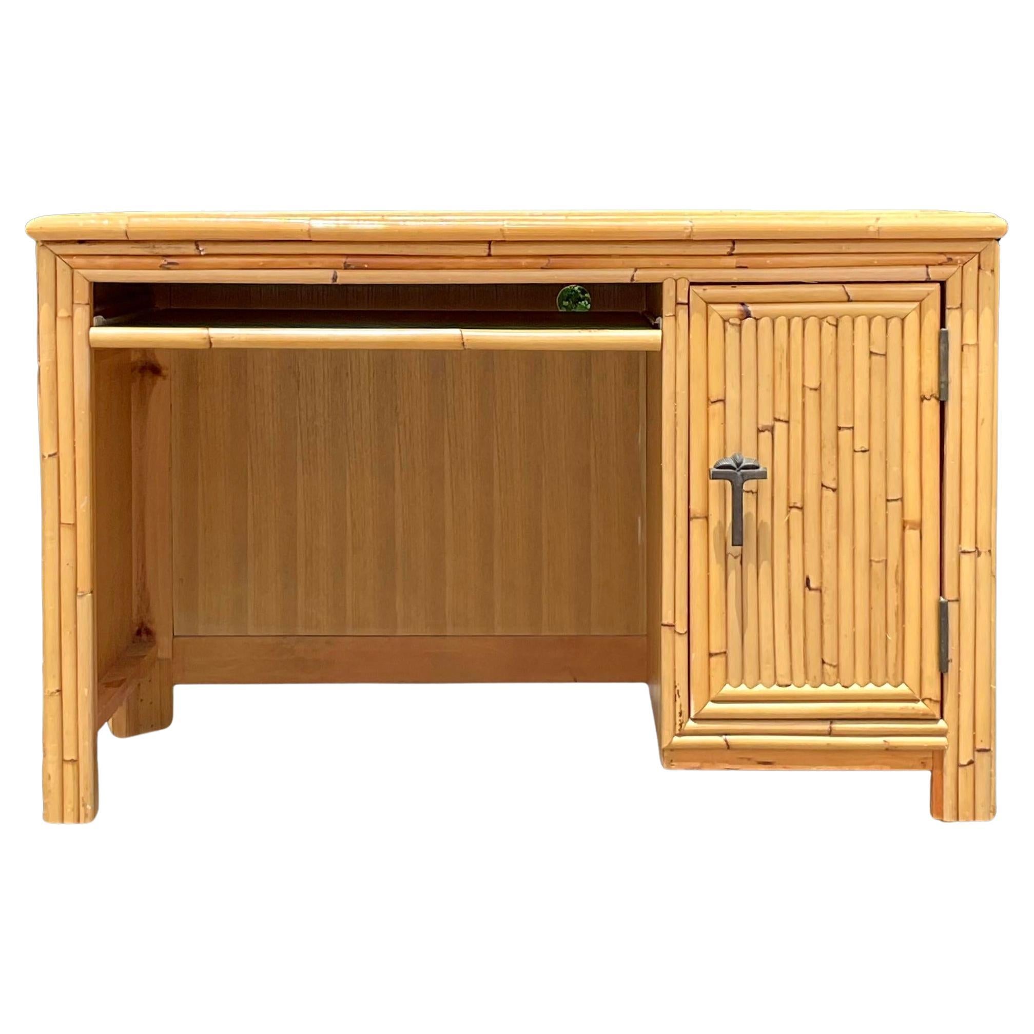 Vintage Coastal Bamboo Desk
