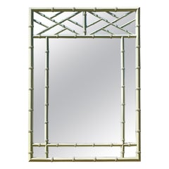Vieux miroir côtier chantourné en bambou