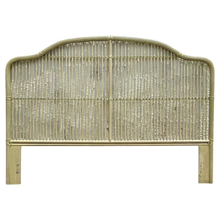 Vintage Coastal Bamboo King Size Headboard For Sale at 1stDibs