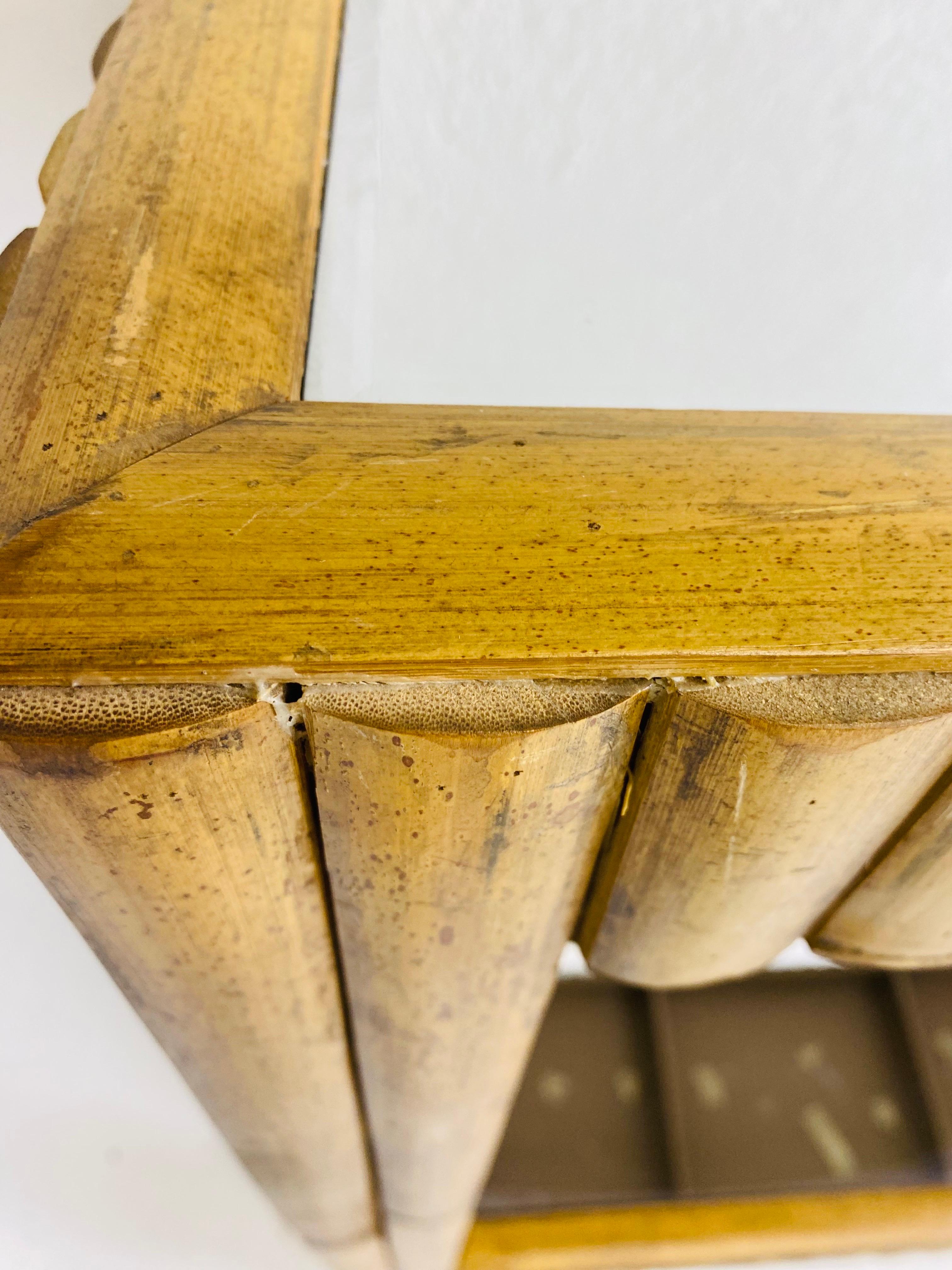 Vintage coastal bamboo mirrored console In Good Condition For Sale In Allentown, PA