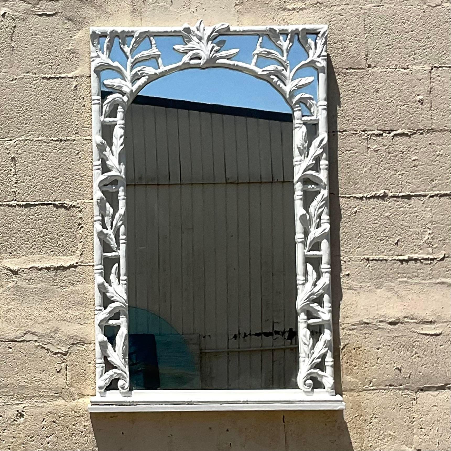 Embrace coastal charm with our Vintage Coastal Bamboo Shoots Mirror. Crafted with intricate bamboo detailing, this mirror adds a touch of seaside elegance to any space. Perfect for a classic American home with a love for timeless design.