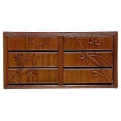 Vintage Coastal Bamboo Shoots Pencil Reed Dresser