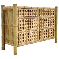 Used Coastal Bamboo Six Drawer Dresser