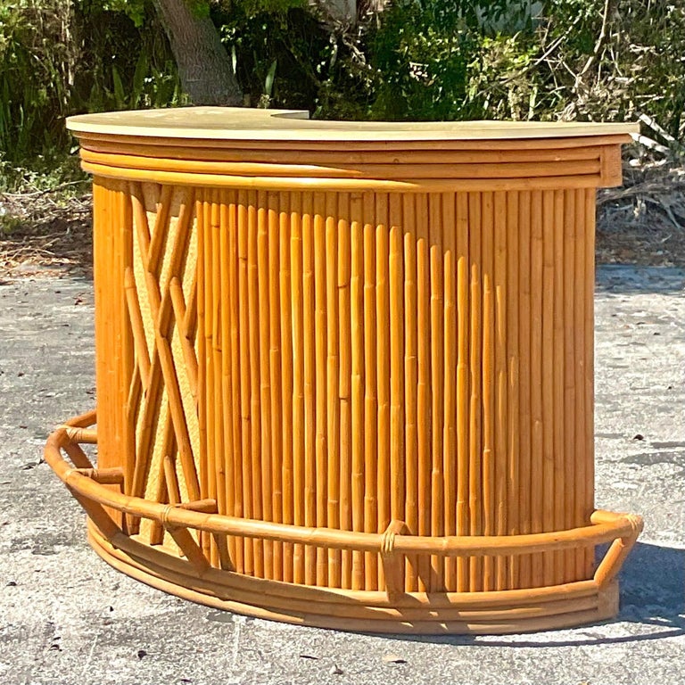 Vintage Coastal Bamboo Tiki Bar For Sale at 1stDibs