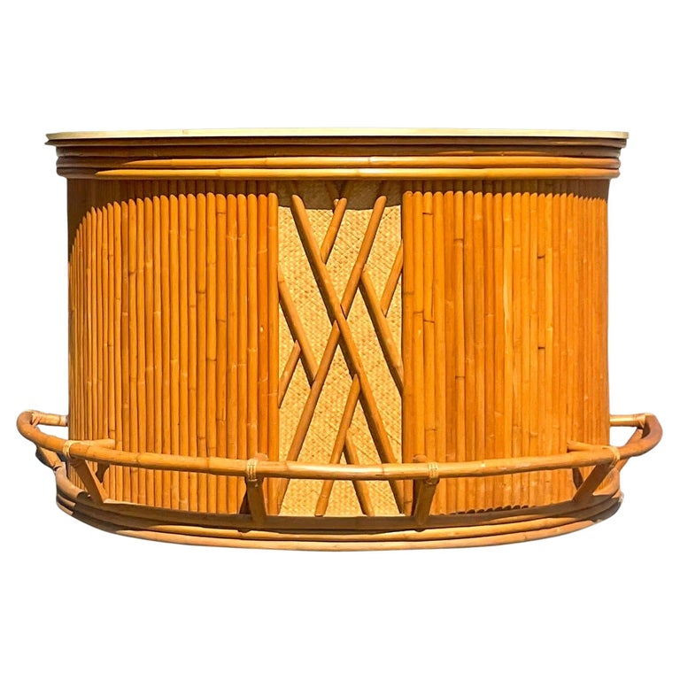 Vintage Coastal Bamboo Tiki Bar For Sale at 1stDibs