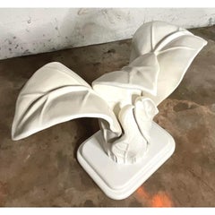 Vintage Coastal Banana Leaf Console Pedestal