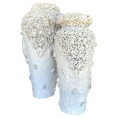 Vintage Coastal Barnacle Urns - Set of 2