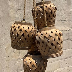 Vintage Coastal Basket Cluster Chandelier