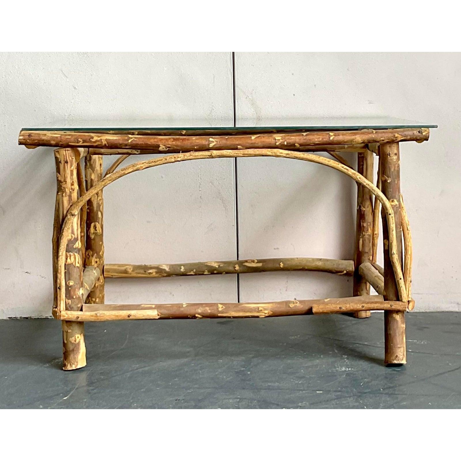 Vintage Coastal Bent Branch Coffee Table In Good Condition For Sale In West Palm Beach, FL
