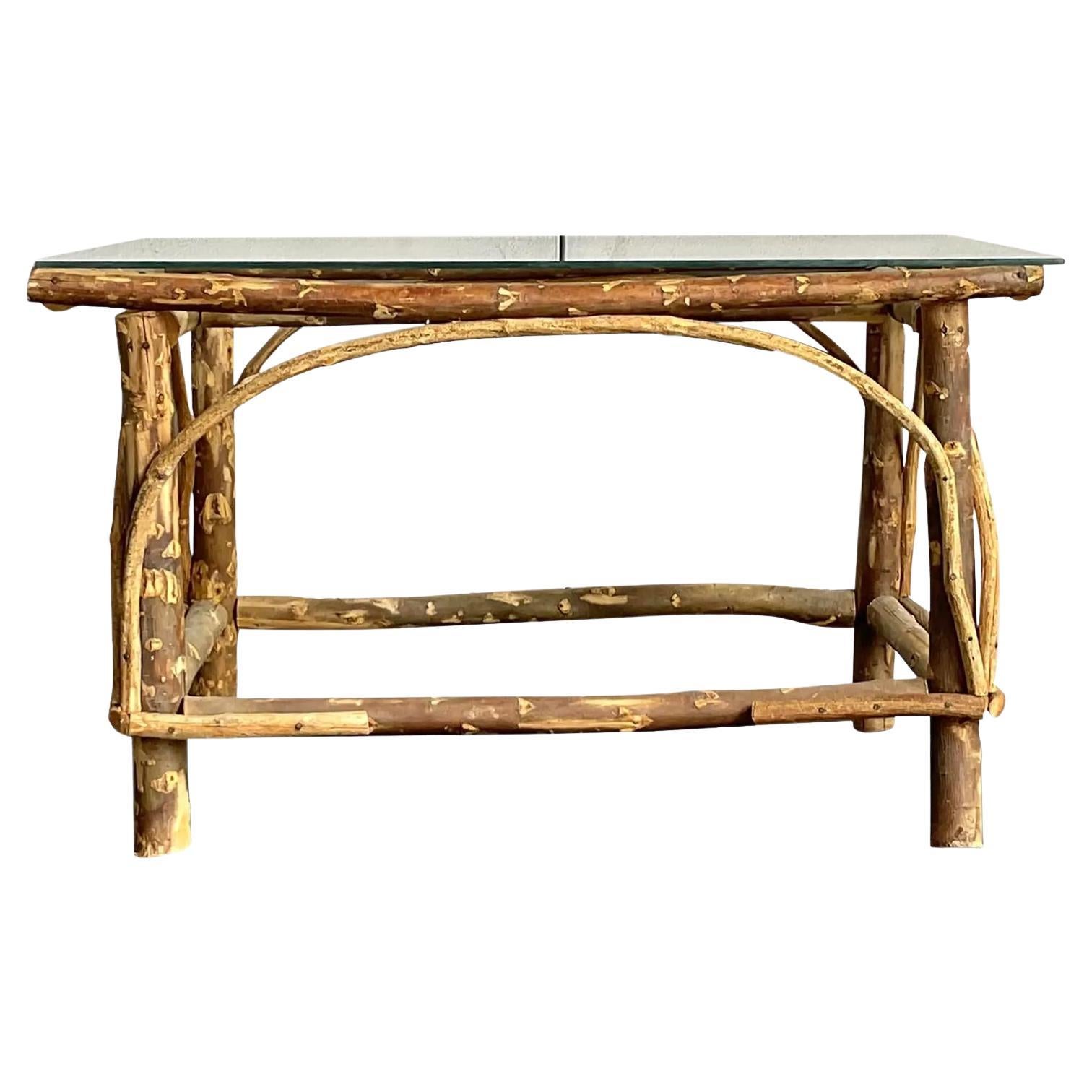 Vintage Coastal Bent Branch Coffee Table For Sale