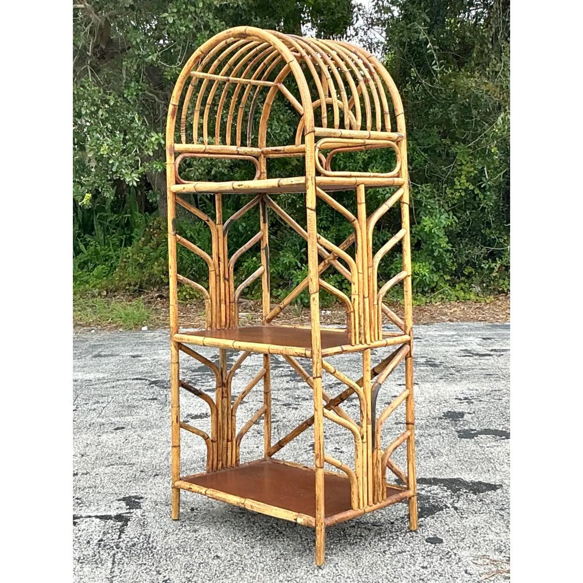XX secolo Etagere ad arco in rattan curvato Vintage By in vendita