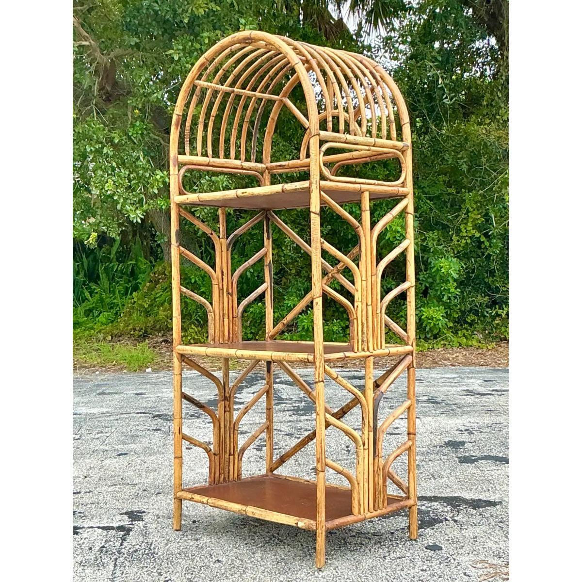 Rattan Etagere ad arco in rattan curvato Vintage By in vendita
