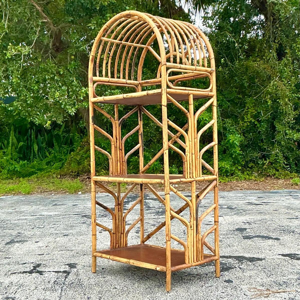 Etagere ad arco in rattan curvato Vintage By in vendita 2