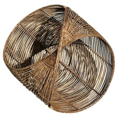 Vintage Coastal Bent Rattan Basket