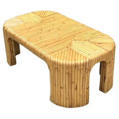 Vintage Coastal Bent Rattan Coffee Table