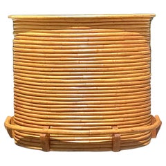 Vintage Coastal Bent Rattan Dry Bar After Frankl