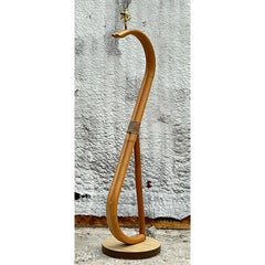 Vintage Coastal Bent Rattan Floor Lamp