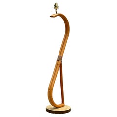 Vintage Coastal Bent Rattan Floor Lamp