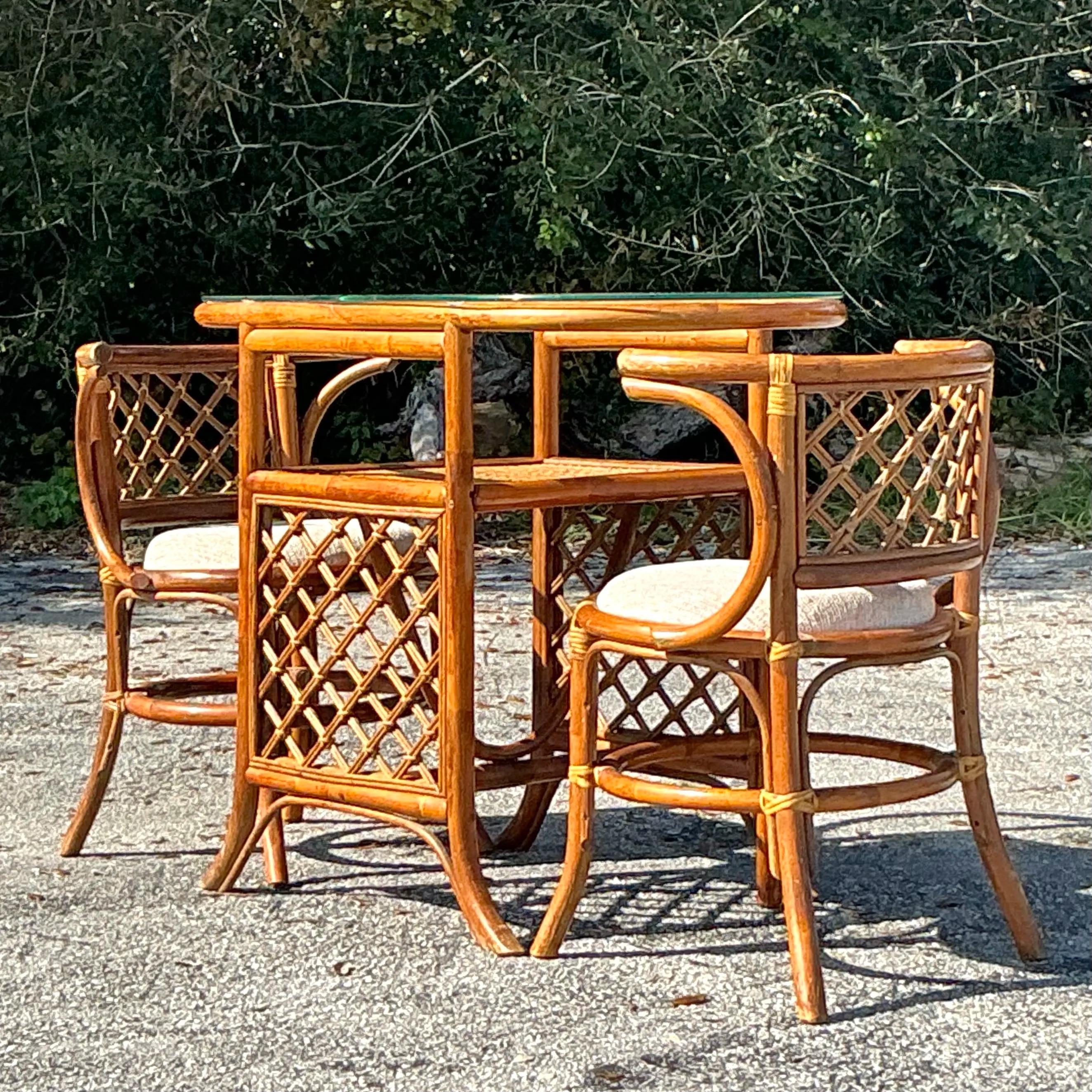 Set di 3 in rattan curvo Vintage By In condizioni buone in vendita a west palm beach, FL