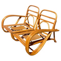 Vintage Coastal Bent Rattan Loop Loveseat