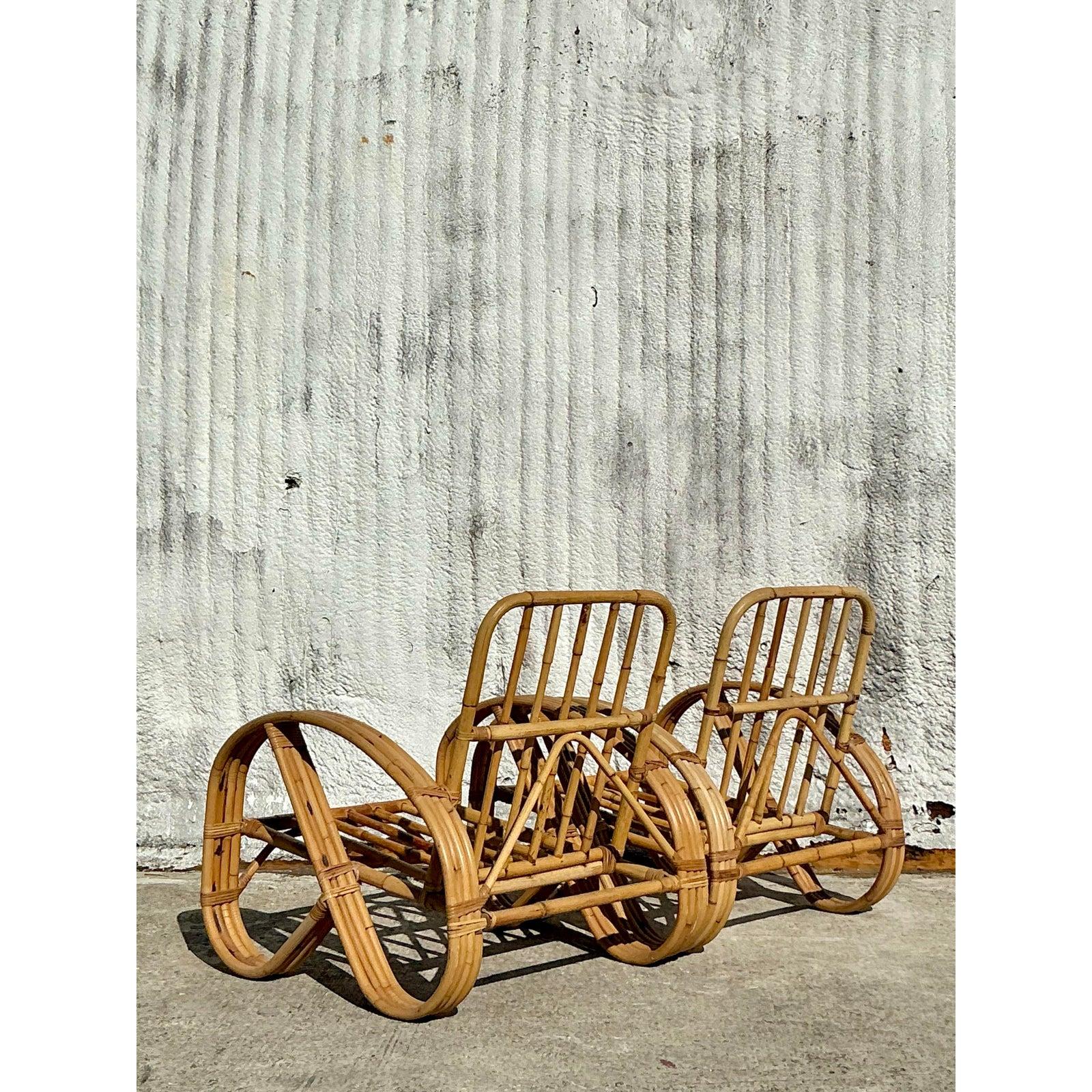 Filippino Sedie da salotto in rattan curvato Vintage By - Una coppia in vendita