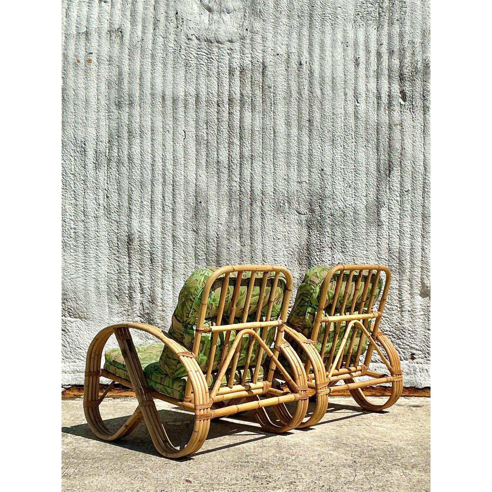 Sedie da salotto in rattan curvato Vintage By - Una coppia In condizioni buone in vendita a West Palm Beach, FL
